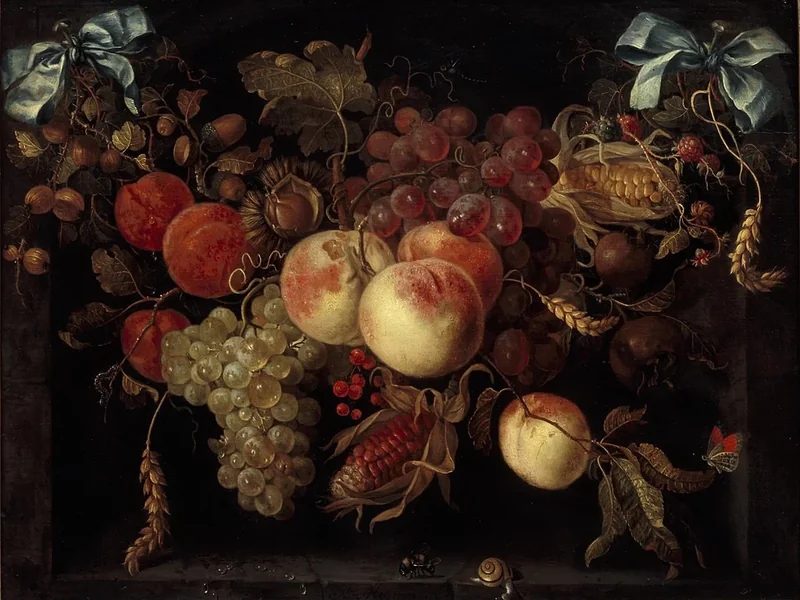 1640-Abraham Mignon - Natura morta con festone di frutta- Centraal Museum